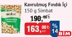 SİMBAT KAVRULMUŞ FINDIK İÇİ 150 G fiyat ve kampanya bilgisi